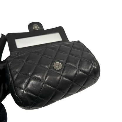 Used CHANEL Matelasse Lambskin Matelasse Pouch Black Burgundy