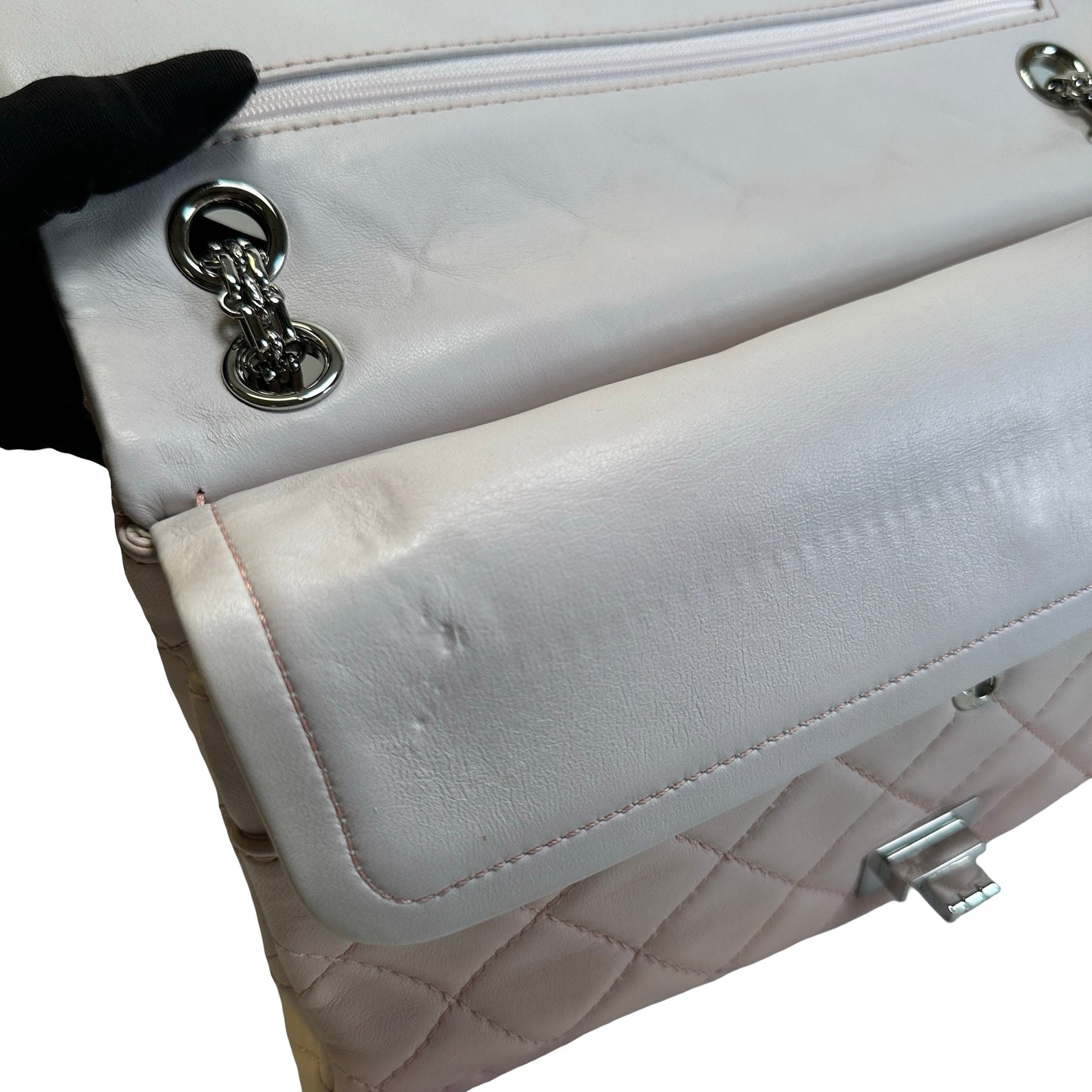 Used CHANEL Quilted 2.55 Reissue Shoulder Bag Pink Cream Ombre