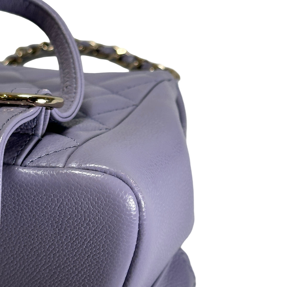 Used CHANEL Quilted Caviar Duma Backpack Purple Gold