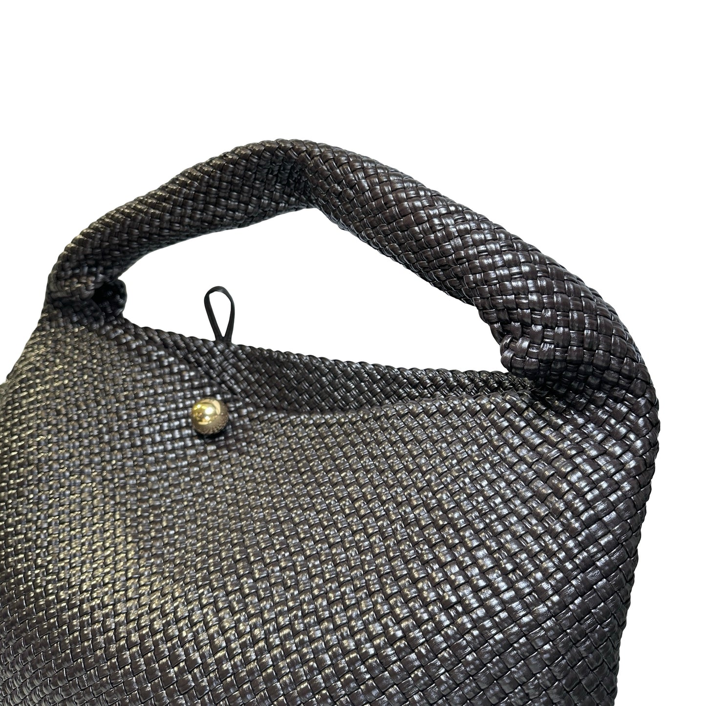 Used BOTTEGA VENETA Intrecciato Woven Tote Handbag Brown