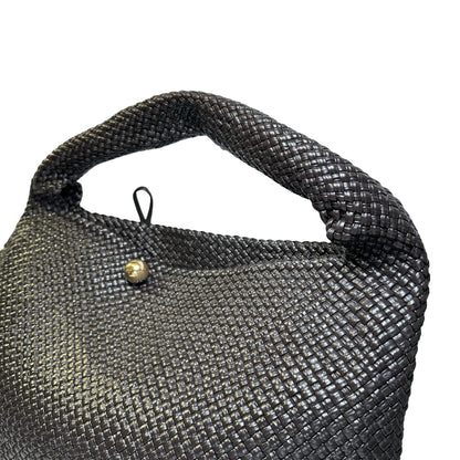 Used BOTTEGA VENETA Intrecciato Woven Tote Handbag Brown