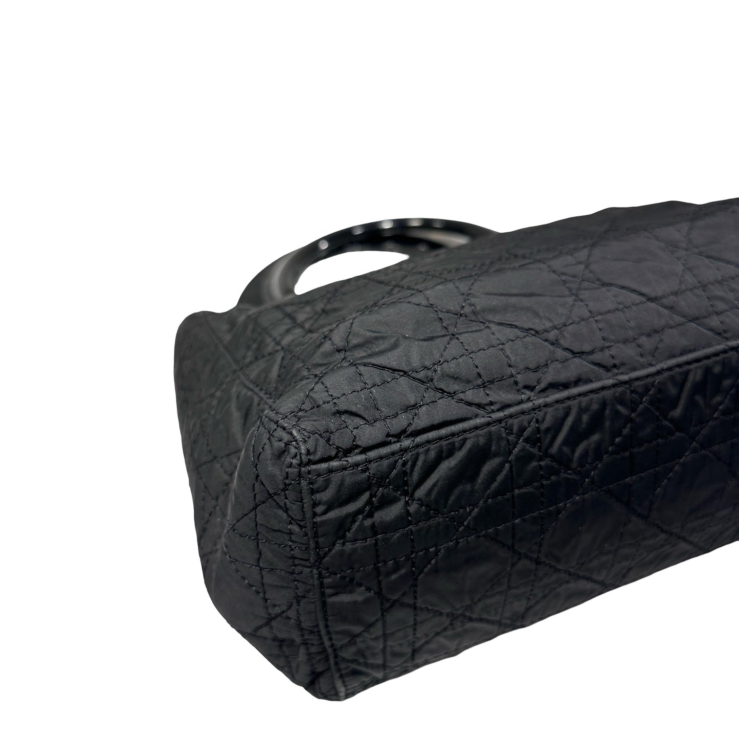 Used DIOR micro lady dior VINTAGE Handbag Black GHW