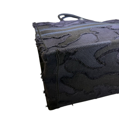 Used DIOR Camouflage Fringed Book Tote Blue Black