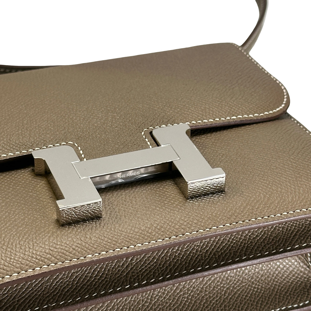 Brand New HERMES Epsom Leather Constance Crossbody Bag Etoupe