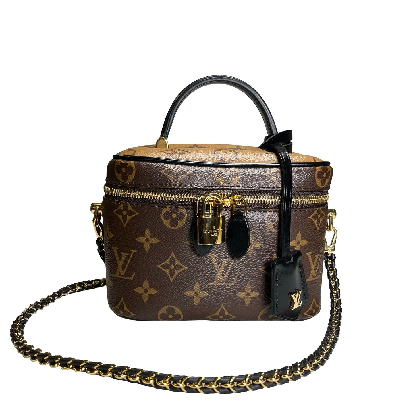 Used LOUIS VUITTON Monogram Reverse Monogram Canvas Vanity PM Monogram/Reverse Monogram Vanity case Brown Light Brown GHW