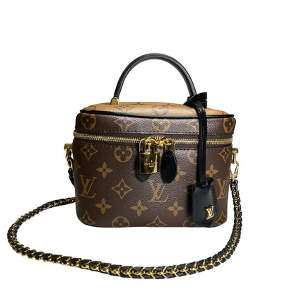 Used LOUIS VUITTON Monogram Reverse Monogram Canvas Vanity PM Monogram/Reverse Monogram Vanity case Brown Light Brown GHW