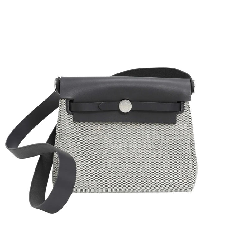 New Hermès Mini Herbag Shoulder Bag Grey PHW