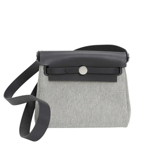 New Hermès Mini Herbag Shoulder Bag Grey PHW