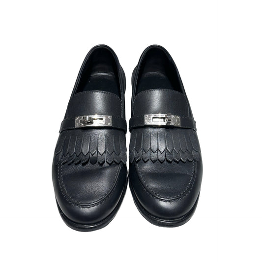 Used HERMÈS Kelly buckle loafers Shoes Black PHW