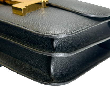 Brand New HERMES Epsom Constance Mini Cross body bag Black Gold Hardware