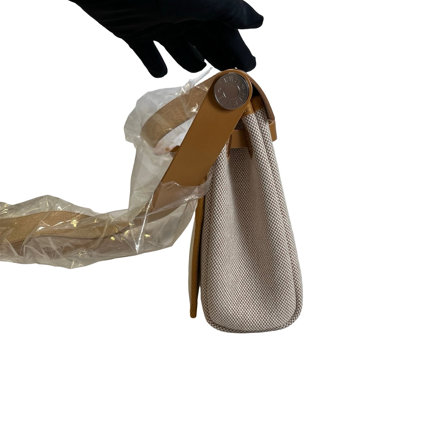 Brand New HERMES Toile Mini Herbag Cross body bag Tan Beige