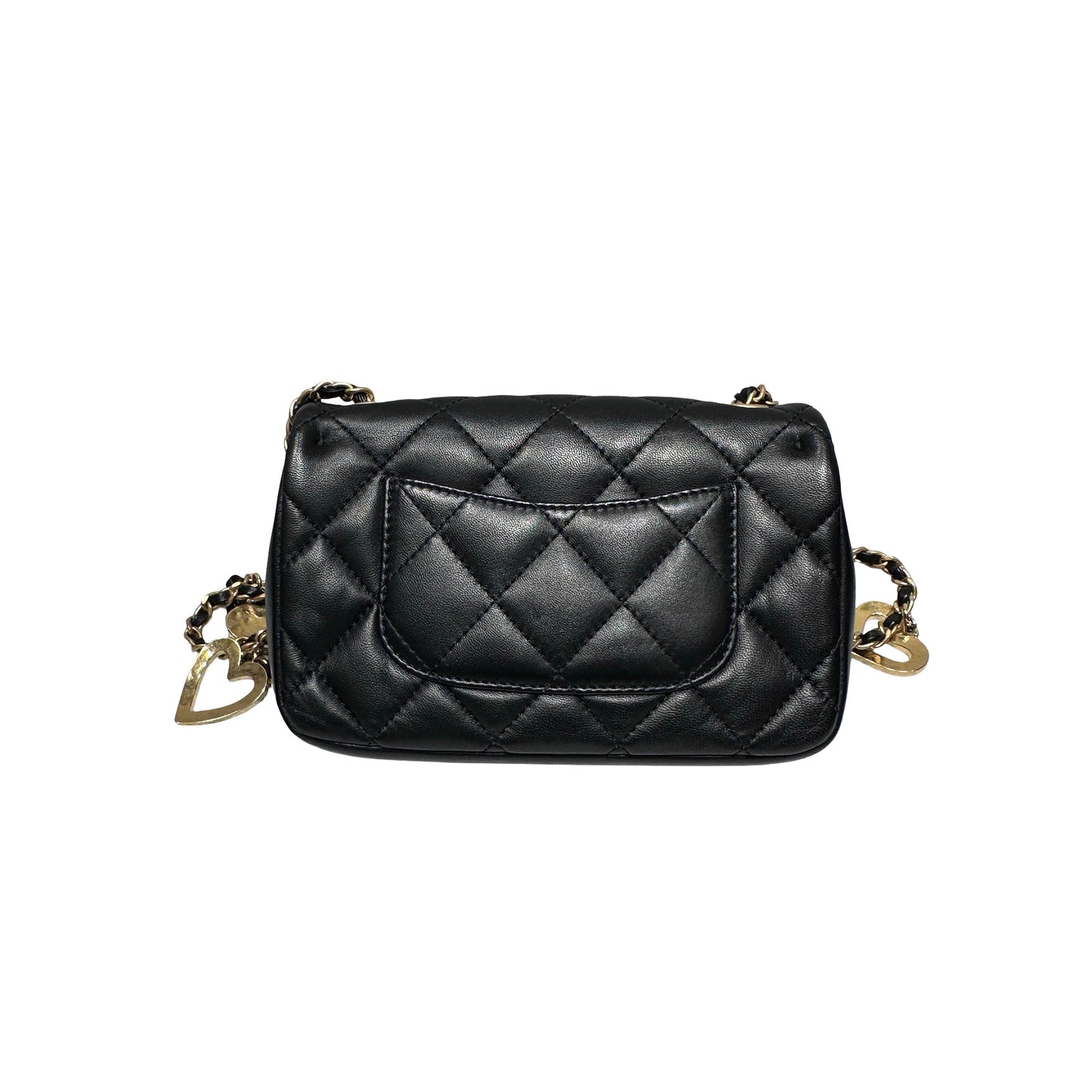Used CHANEL Mini flap 17cm Chain Shoulder Bag Black GHW