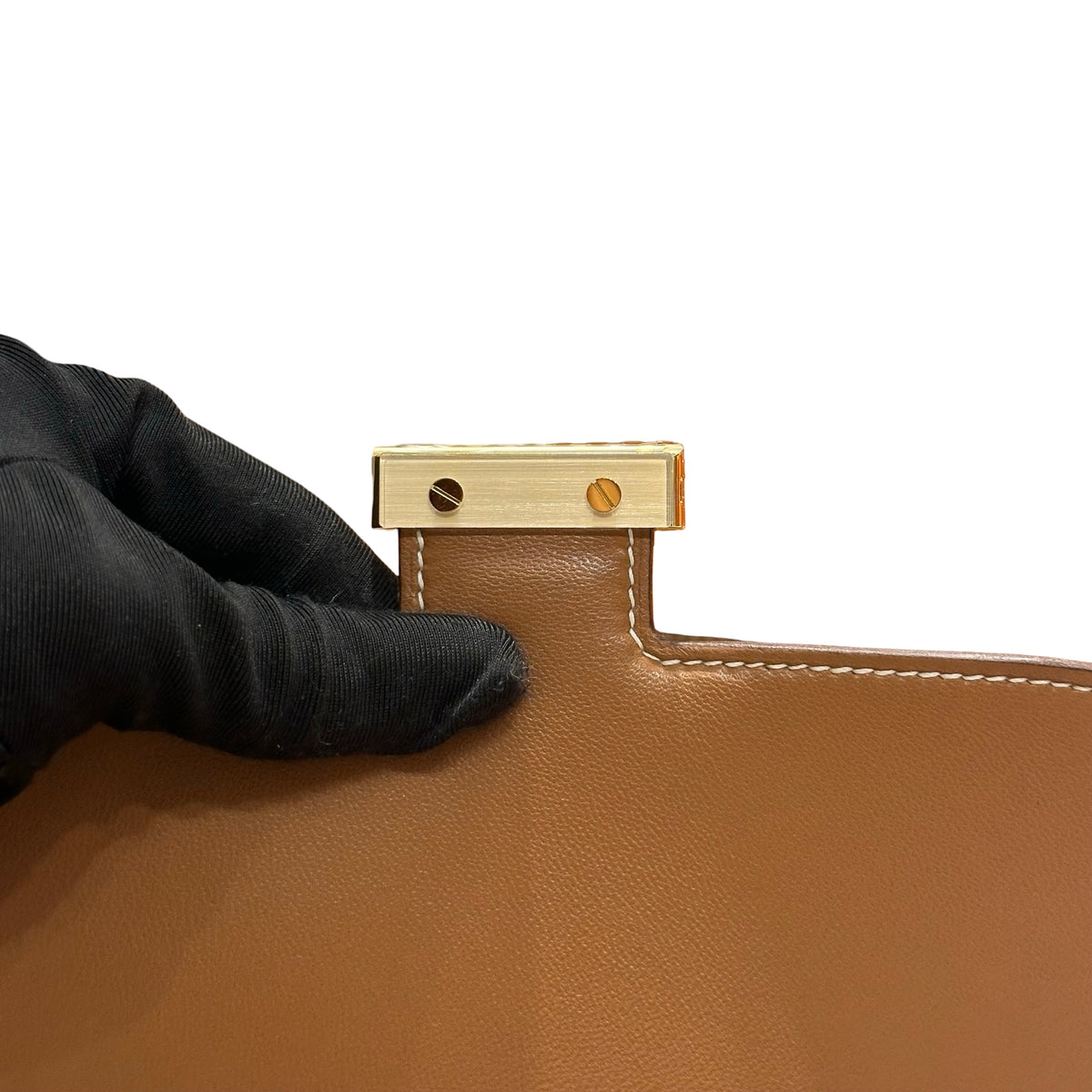 Brand New HERMES Epsom Felt Mini Constance Crossbody Bag Gold FHW