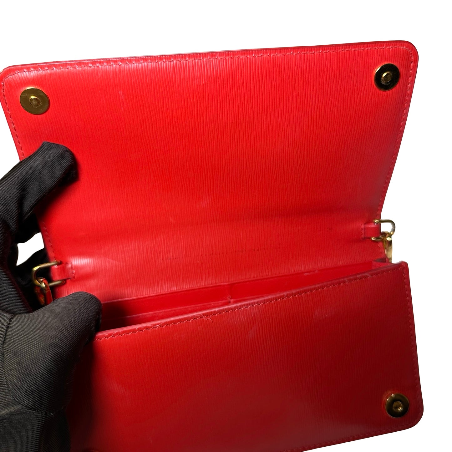 Used PRADA Vitello Move Staffing Woc Wallet on chain Red