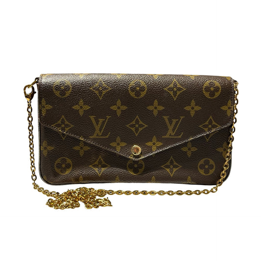 Used LOUIS VUITTON Félicie Pochette Clutch Bag Brown GHW
