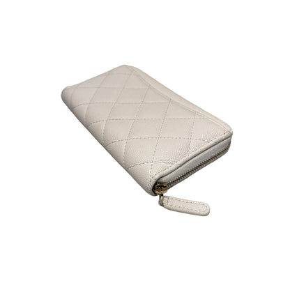 Used Chanel Wallet White GHW