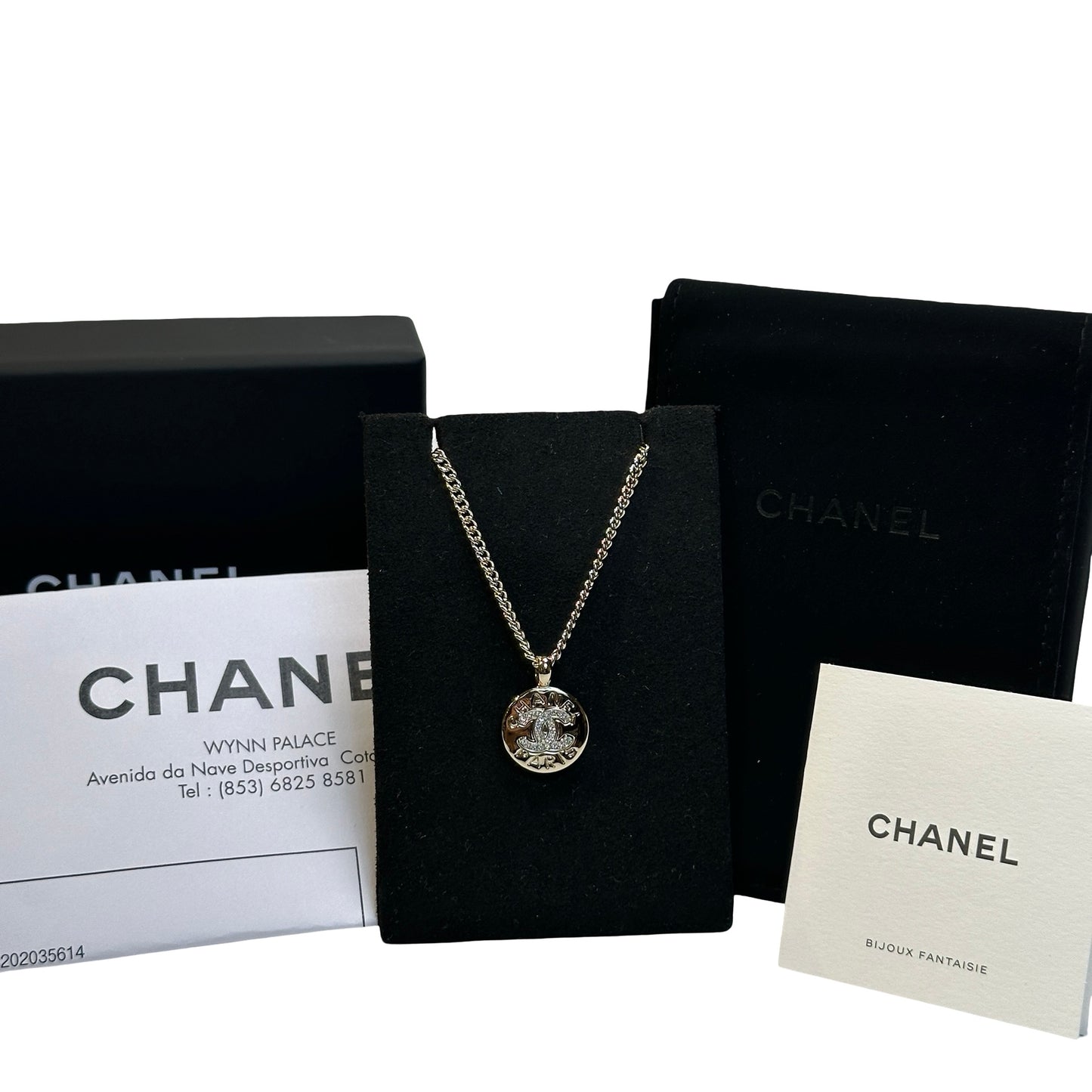 Brand New CHANEL CC Logo Coin Coin Motif Necklace Necklace Gold