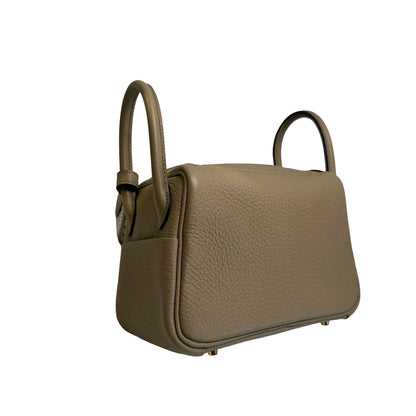 Brand New HERMES TC Mini Lindy Handbag Beige Maria GHW