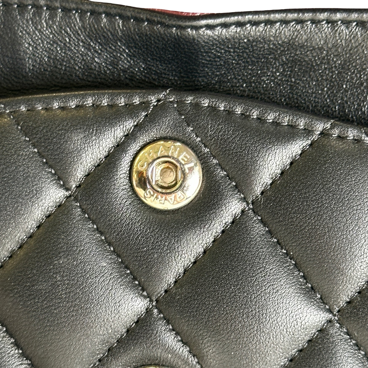 Used CHANEL Lambskin CF Crossbody Bag Black PHW