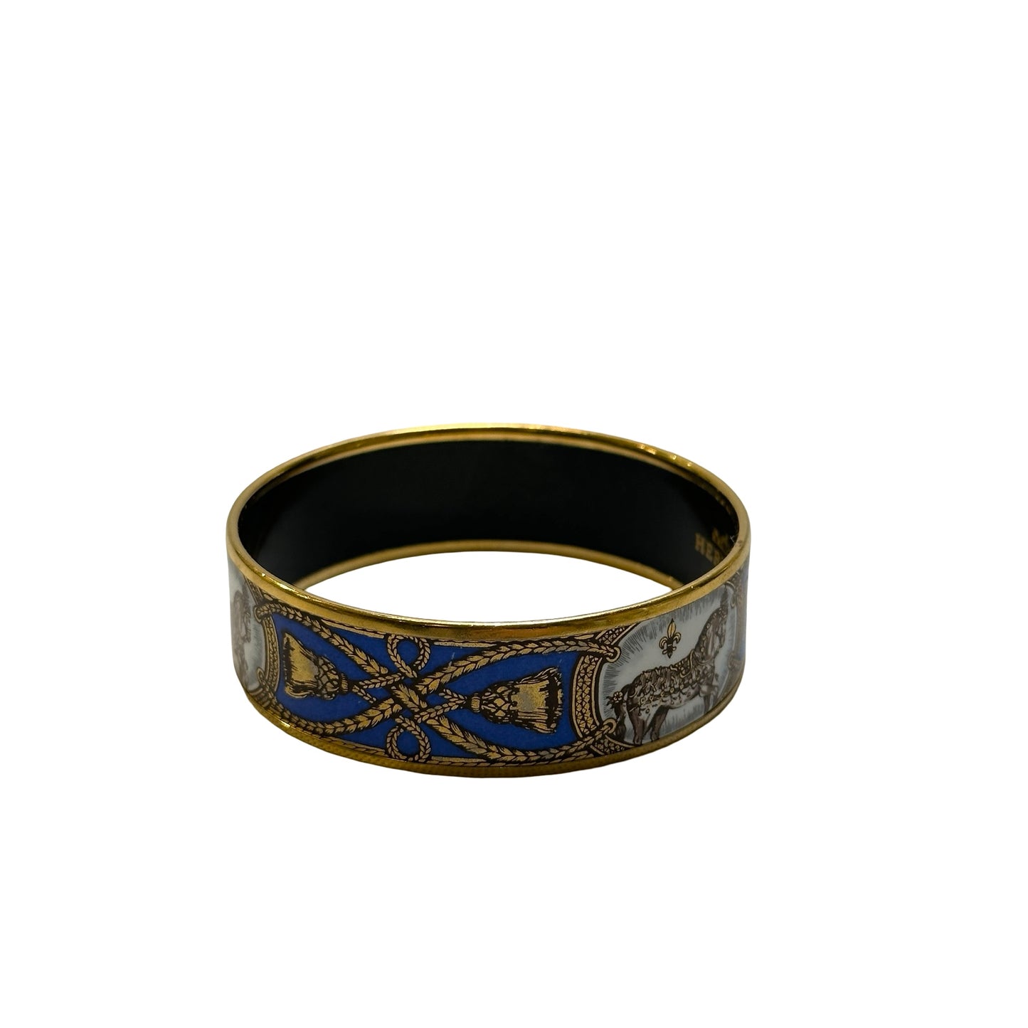 Used HERMES Enamel Enamel Bangle BANGLE Blue Gold