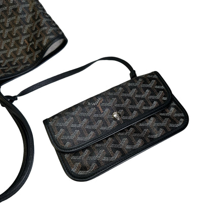 Used GOYARD Goyardine Saint Louis Tote Bag Black GHW