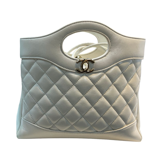 Used Chanel Shoulder Bag White GHW