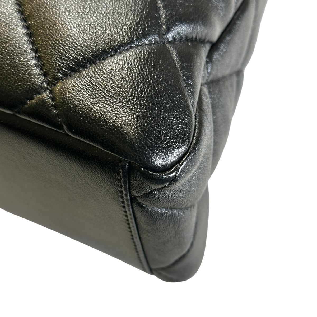 Used CHANEL Quilted Calfskin Hobo Bag Hobo Bag Black Gold