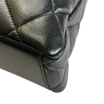 Used CHANEL Quilted Calfskin Hobo Bag Hobo Bag Black Gold