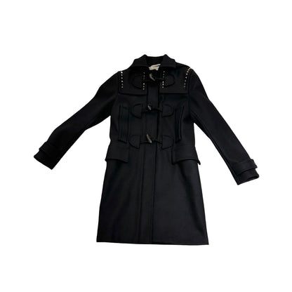 Used VALENTINO Solid Duffle Coat Clothes Black