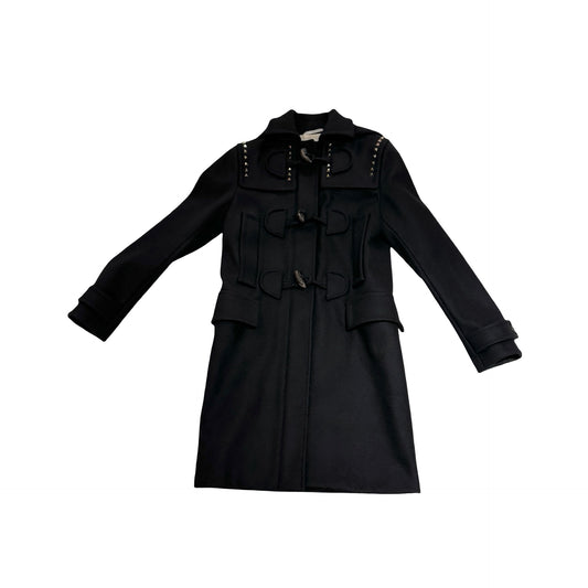 Used VALENTINO Solid Duffle Coat Clothes Black
