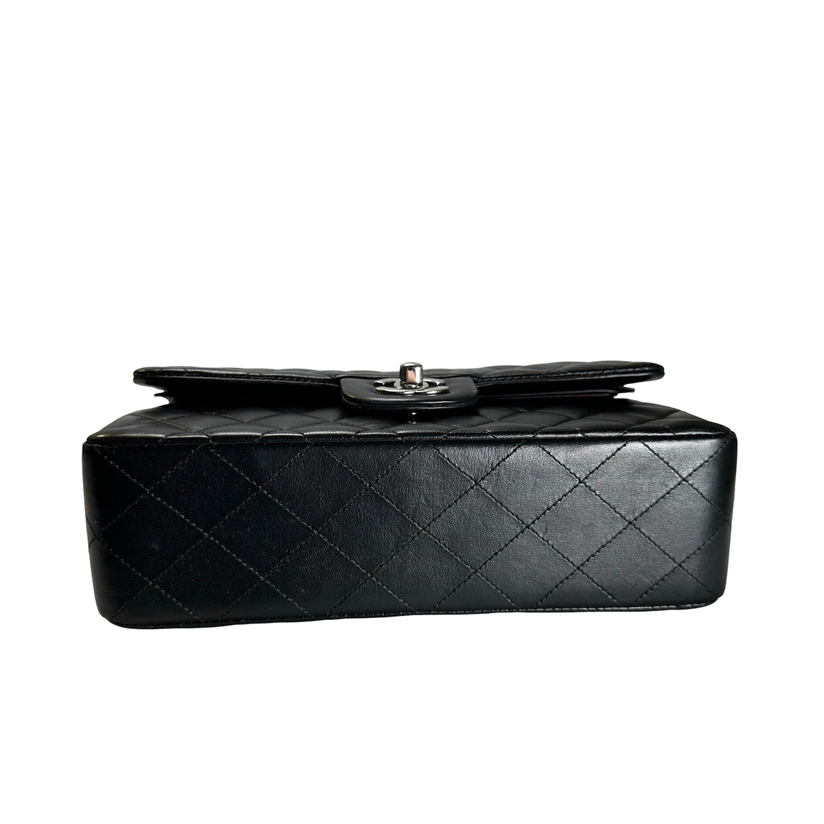 Used CHANEL Quilted Classic Flap Chain Shoulder Bag Black Silver