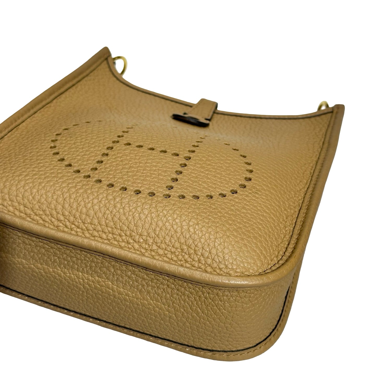 Used HERMÈS MINI EVELYNE Shoulder Bag Brown GHW