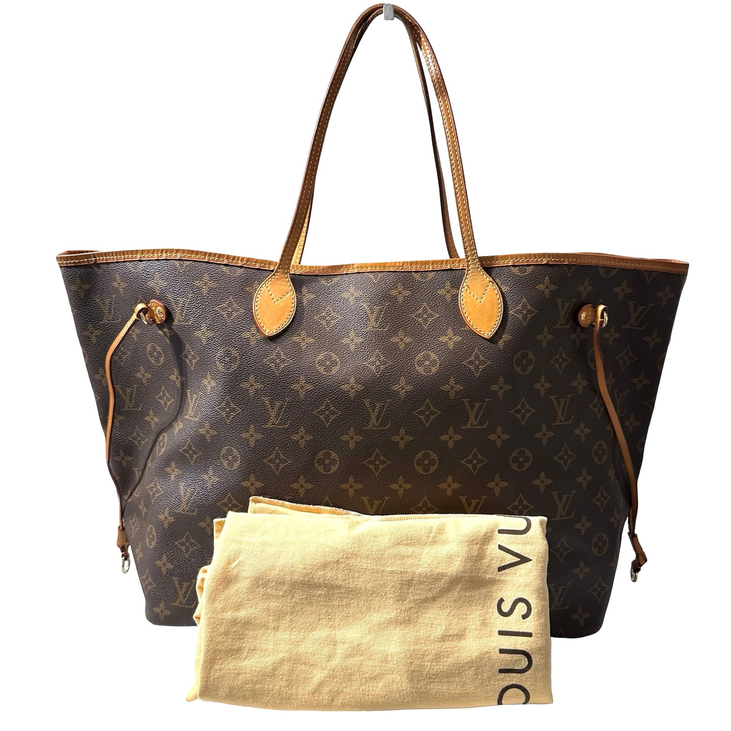 Used Louis Vuitton Monogram Eclipse Canvas Neverfull GM Shoulder Bag Brown GHW