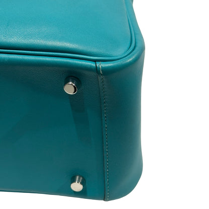 Used HERMES Swift Lindy Handbag Green PHW