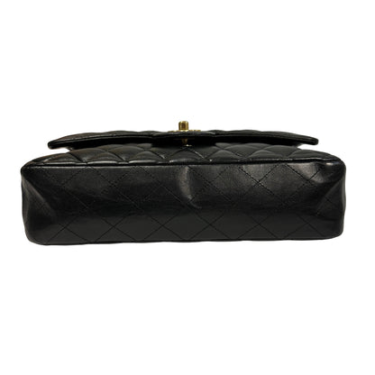 Used Chanel Calfskin Leather CF 25 Shoulder Bag Black GHW
