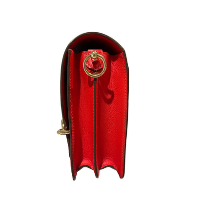 Used HERMES Evercolor Mini Roulis Shoulder Bag S3 Rouge Coeur GHW