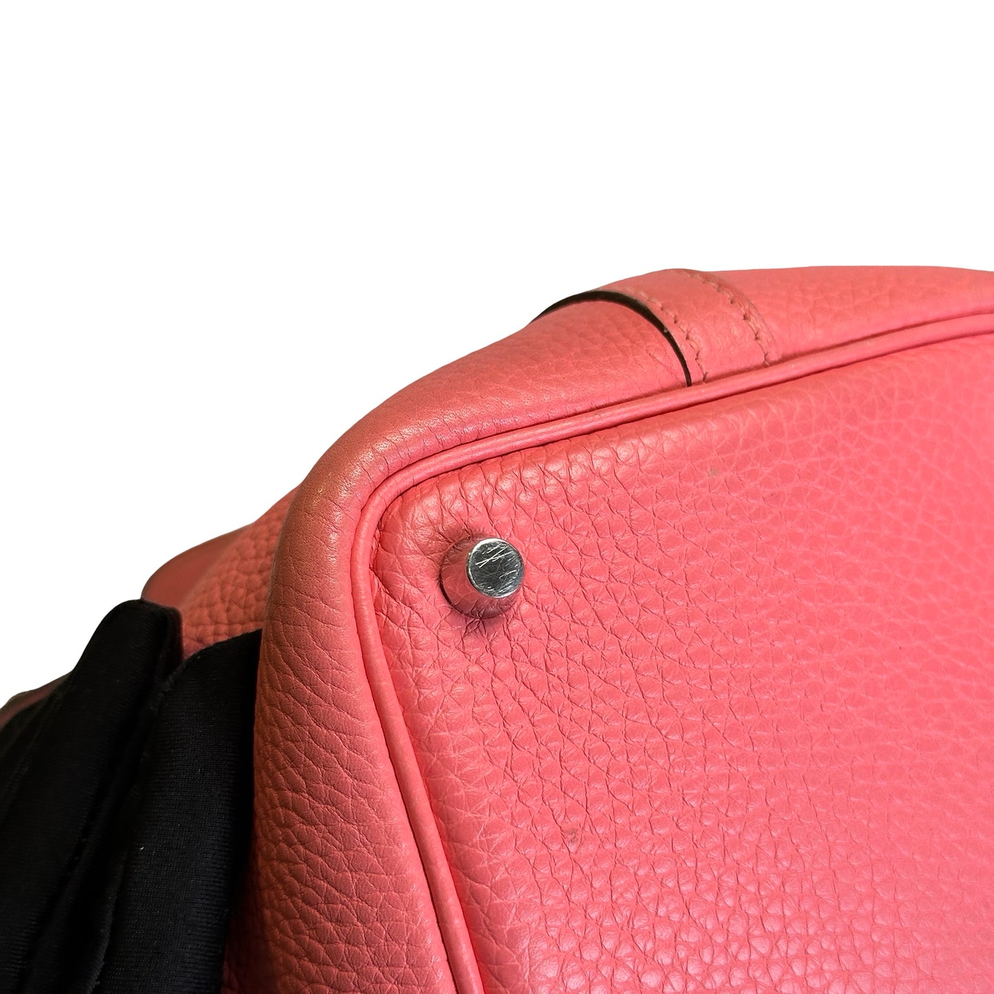 Used HERMES Leather Solid color Picotin 18 Bucket Bag Pink Silver