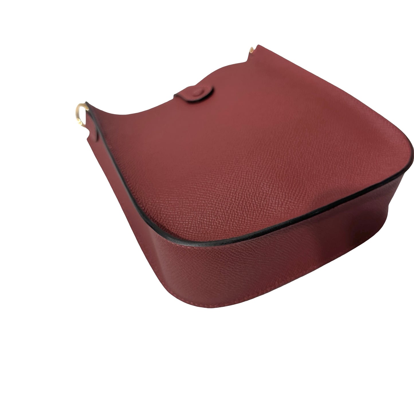Used Hermès Epsom leather Mini Evelyne Cross Body Bag Red GHW
