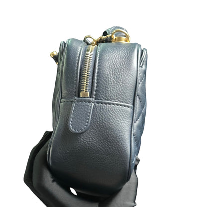 Used CHANEL Quilted Lambskin Camera Case Camera Bag Navy Gold
