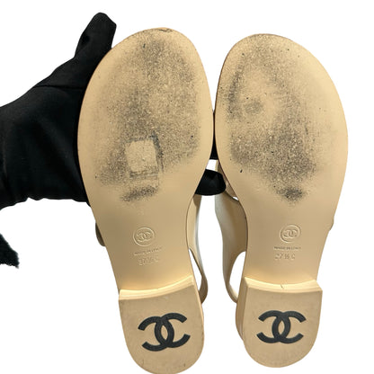 Used CHANEL Sandals Beige Sandals Beige