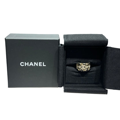 Used CHANEL Ring Accessories Gold Black