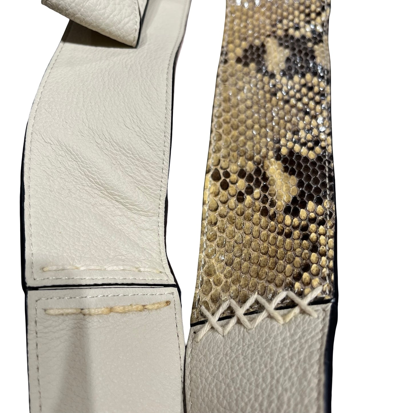 Used LOEWE Python Leather Calfskin Leather Python Hobo Bag Beige