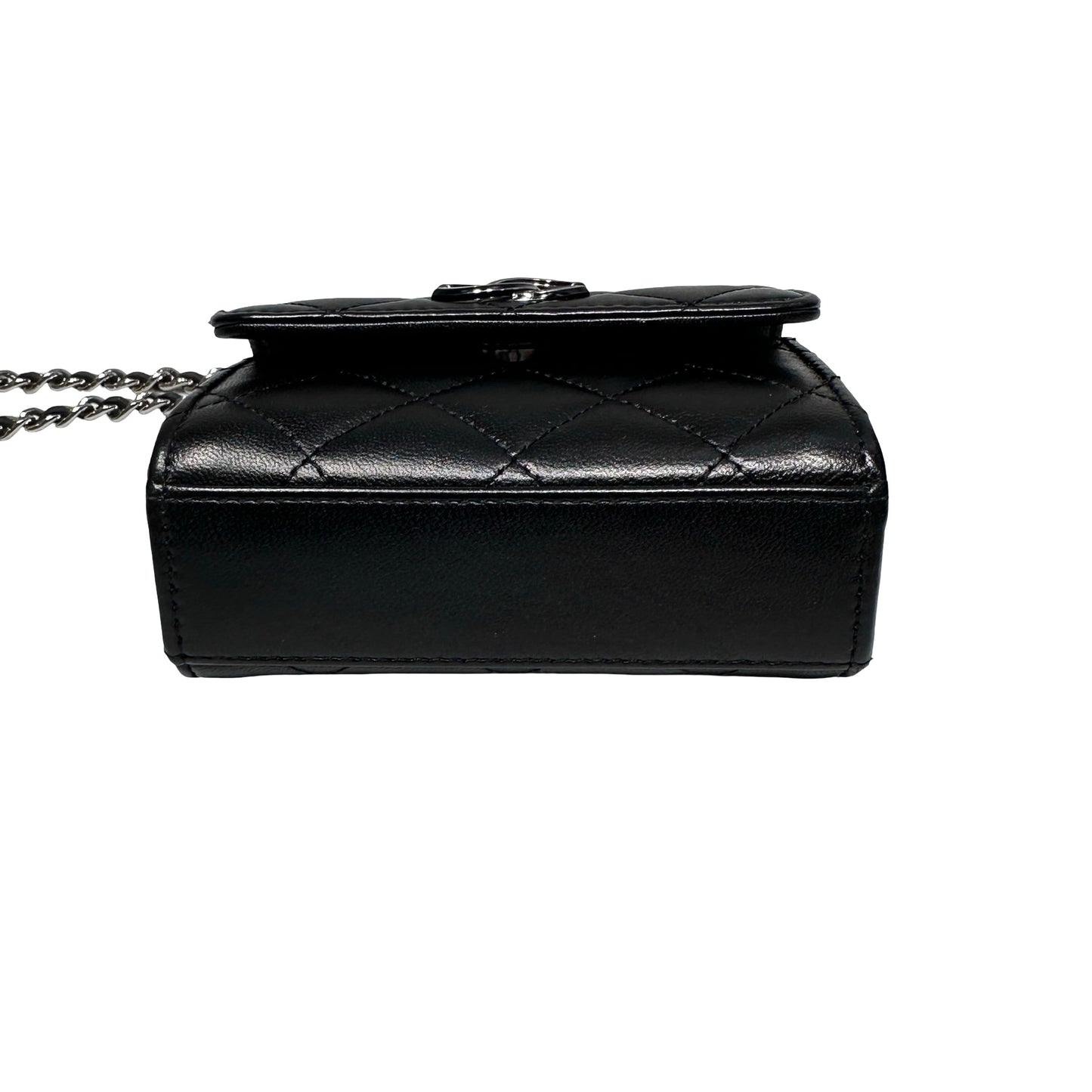 Used Chanel Mini with handle Chain Shoulder Bag Black PHW