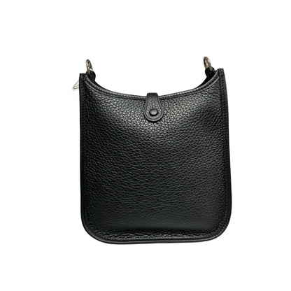 New HERMÈS MINI EVELYNE Cross Body Bag Black PHW
