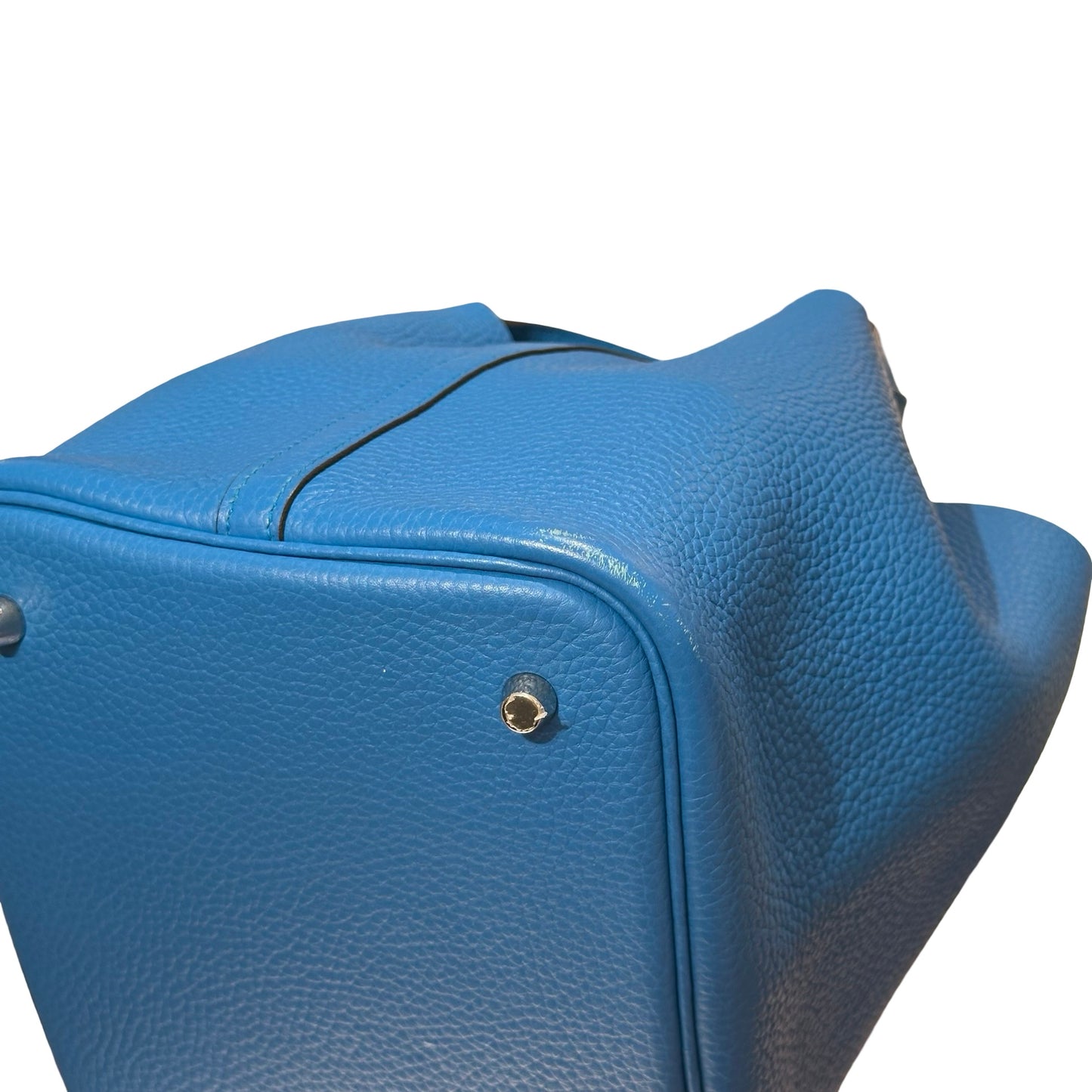 Used HERMÈS TC Picotin 22 Handbag Blue PHW