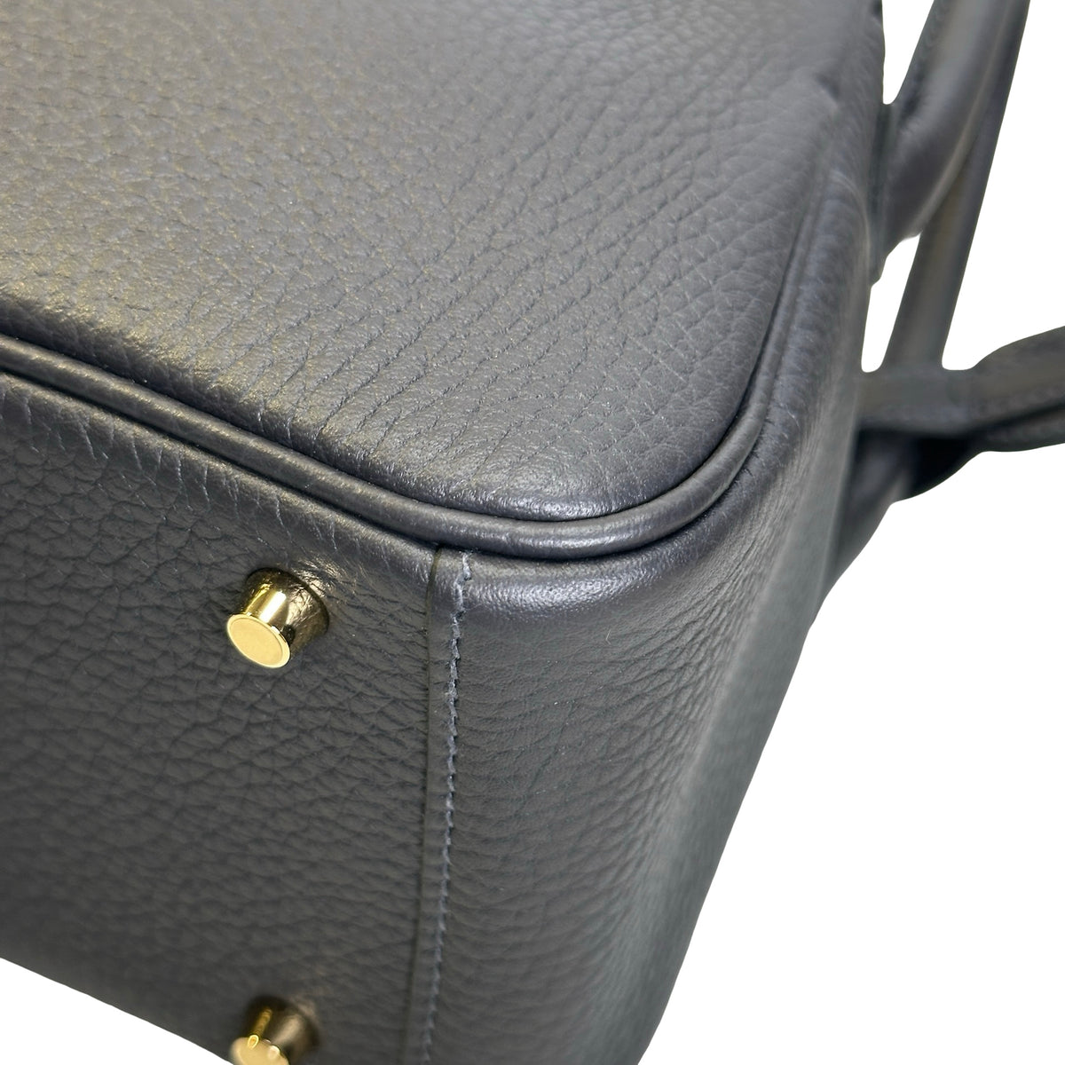 Brand New HERMES Clemence Mini Lindy Handbag Caban GHW