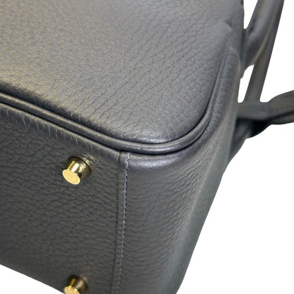 Brand New HERMES Clemence Mini Lindy Handbag Caban GHW