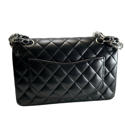 Used CHANEL Quilted Classic Flap Chain Shoulder Bag Black Silver