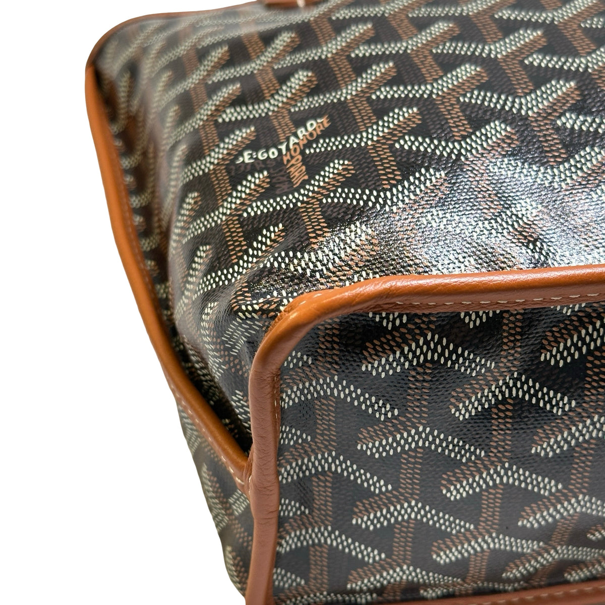 Used GOYARD Goyardine Hobo Tote Bag Black Brown