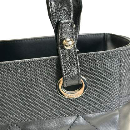 Used CHANEL Quilted Coated Canvas Vintage Tote Bag Tote Bag Black